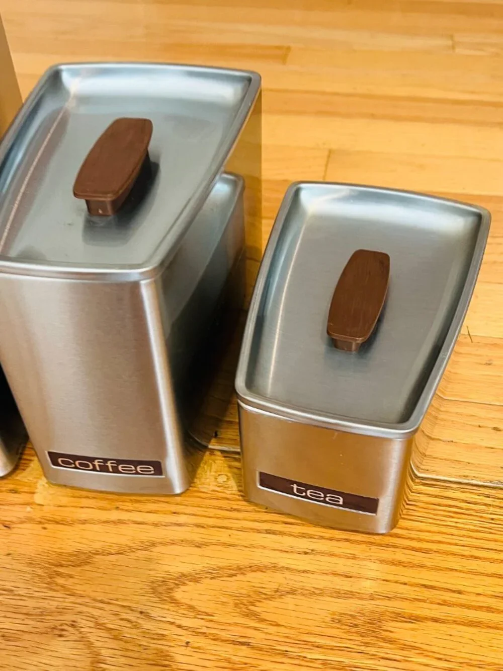 Vintage MCM Lincoln BeautyWare Four-Piece Kitchen Canister Set